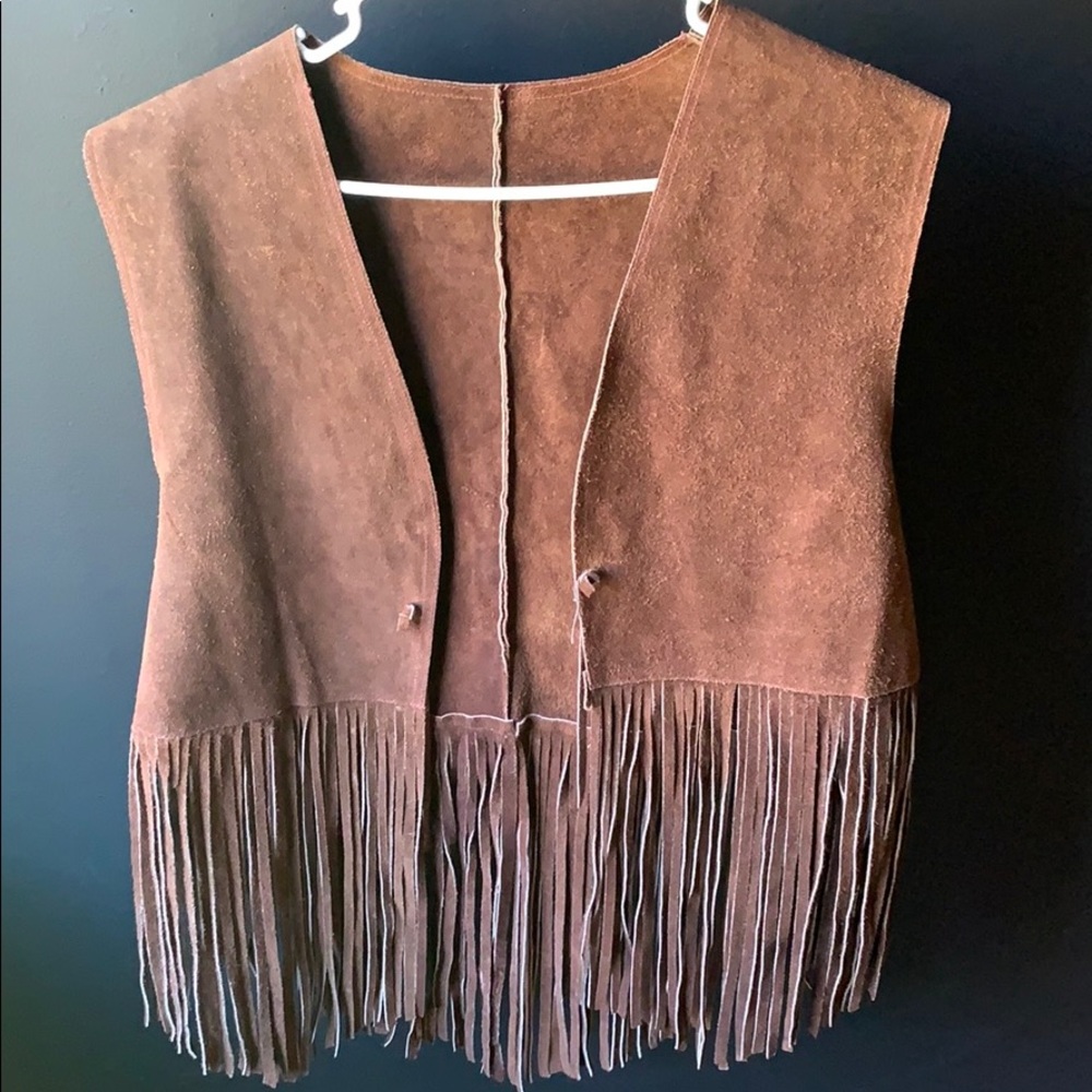 Unisex 100% leather Fringe Vest